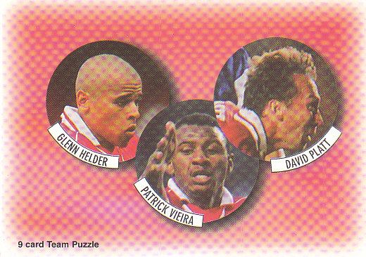 Glenn Helder Patrick Vieira David Platt Arsenal 1997/98 Futera Fans' Selection #4